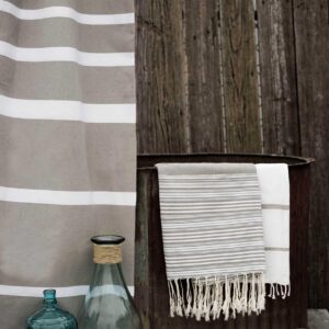 Fouta Shower Curtain Multiband Stipes