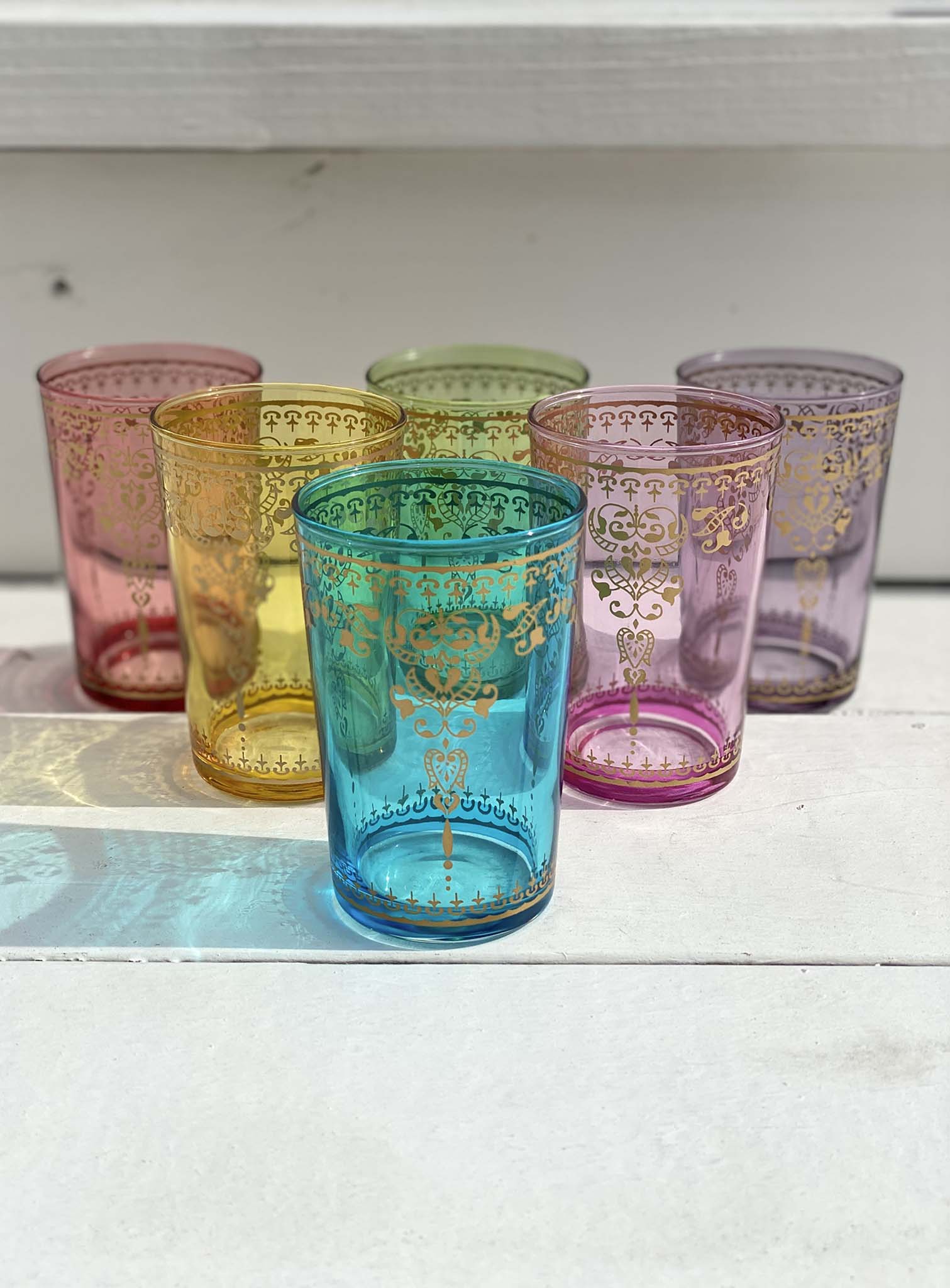 Set of Assorted Color Tea Glasses Marjana Palais Design - Scents & Feel